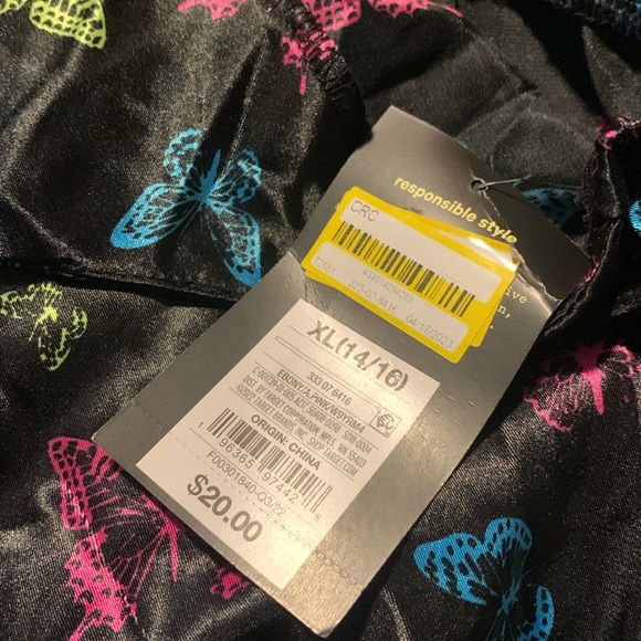 ❤NWT ART CLASS Slip Dress ONLY- Girls Black Butterfly Size XL 14-16 - Picture 3 of 3